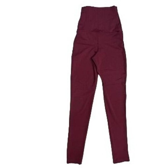 Balera Dancewear High-Waist Leggings Size IC (7/8) Burgundy Nylon Spandex NEW - Picture 4 of 10